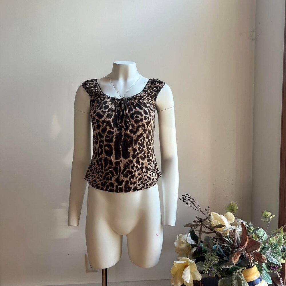 Cheetah print y2k silk tank top, Guess Brand